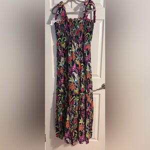 Crown & Ivy Tropical Smocked Maxi Dress – Size L